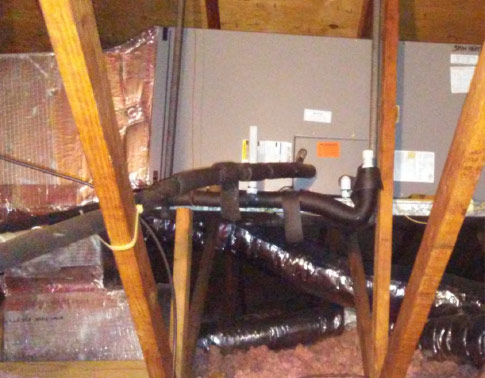 Inside Air Handler Attic Before